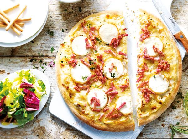 PIZZA CHEVRE LARDONS 400G