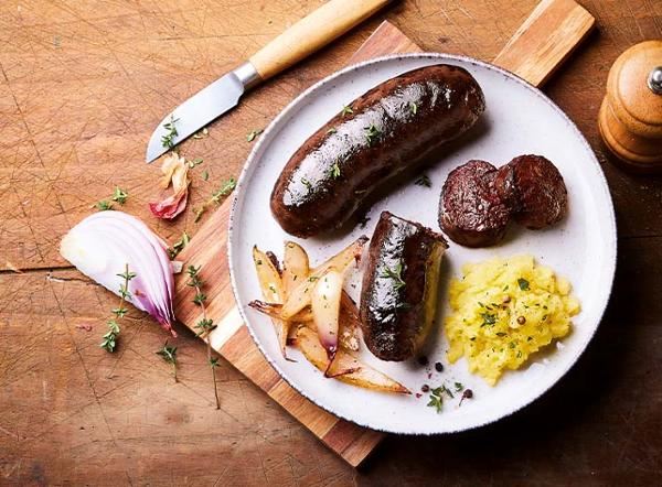 2 BOUDINS NOIRS AUX OIGNONS